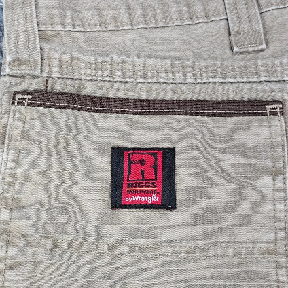Wrangler Riggs Workwear Mens 50x30 Ripstop Ranger Cargo Pants Khaki Beige Rugged